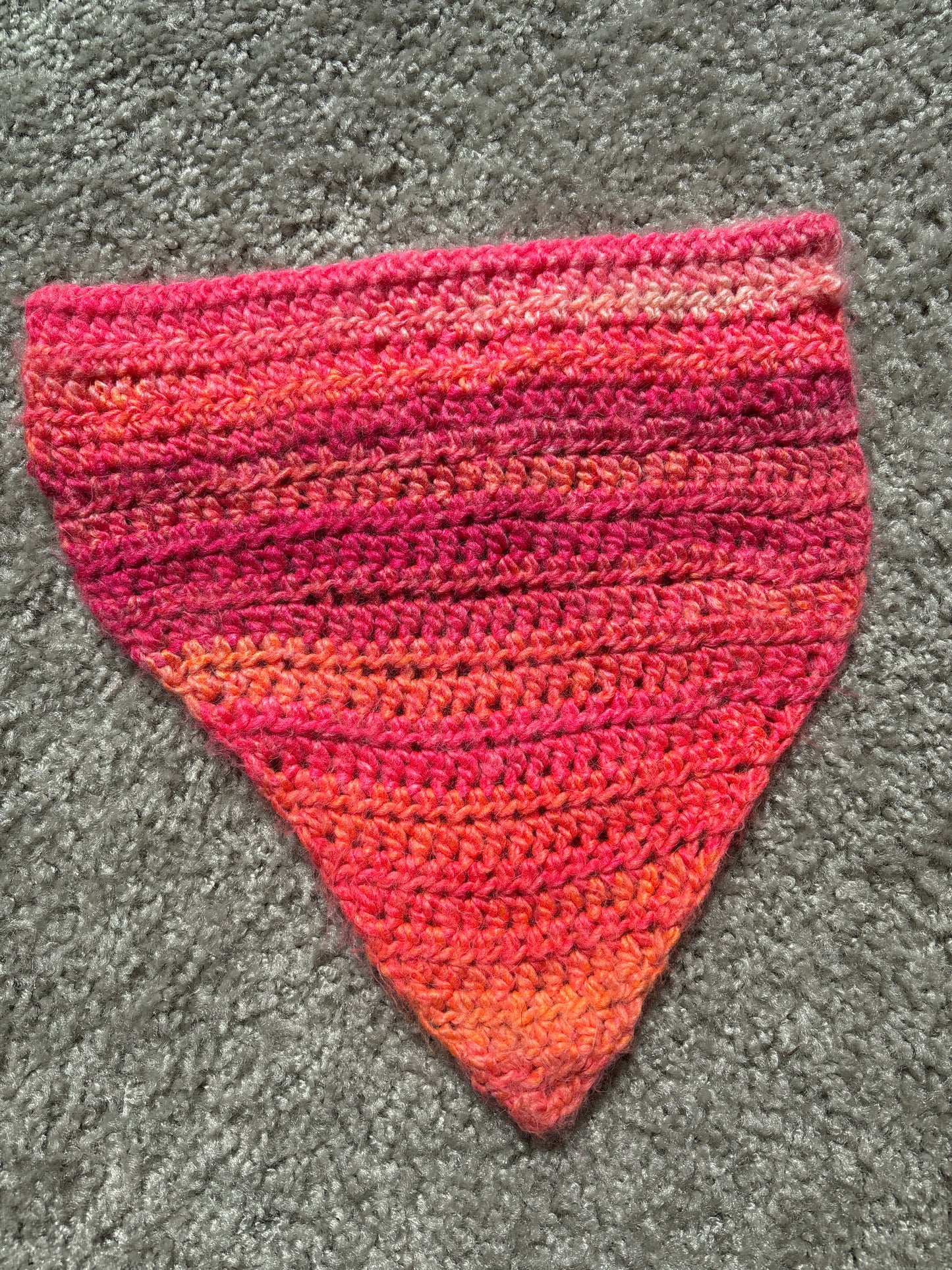 Glowing Grapefruit Crochet Slip-On Bandana (Size L)