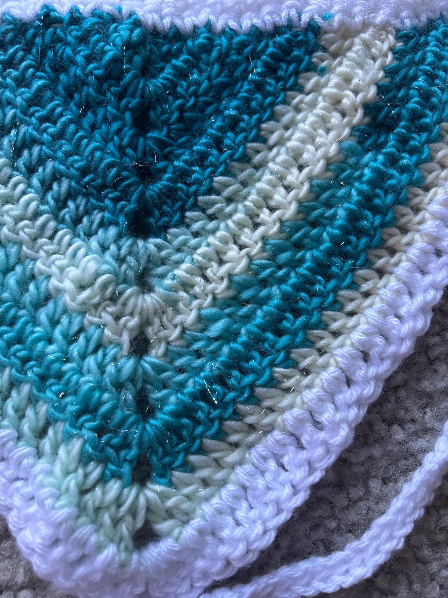 Teal Tide Crochet Bandana