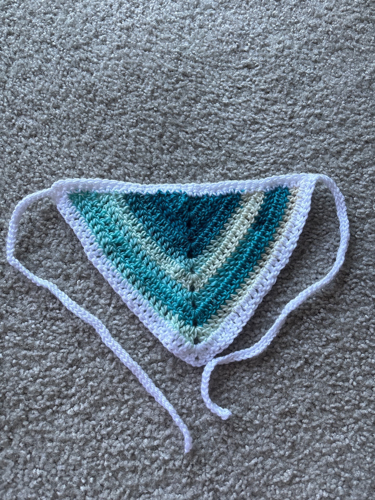 Teal Tide Crochet Bandana