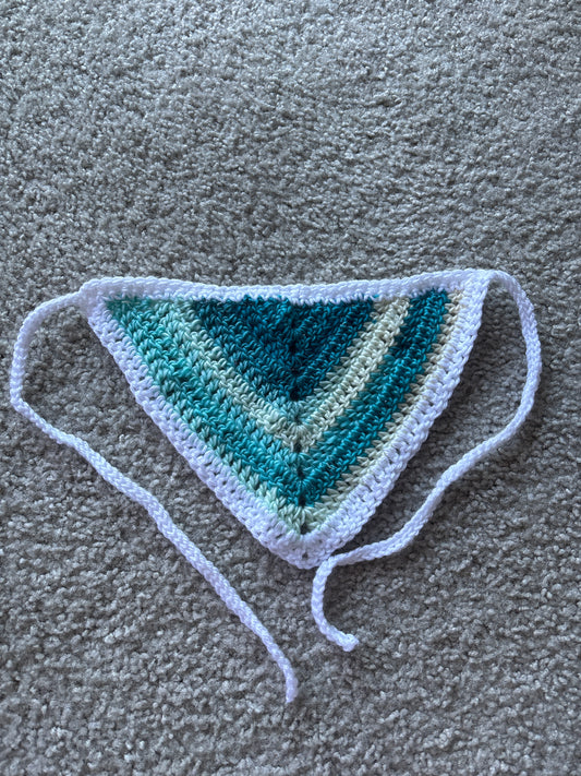 Teal Tide Crochet Bandana