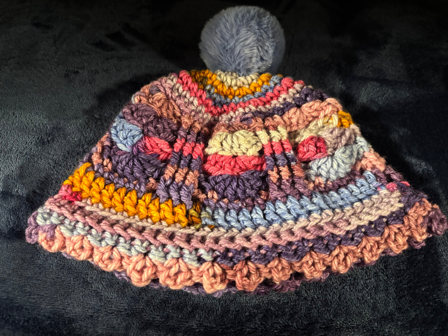 Chunky “Plum Preserves” Beanie with Pom