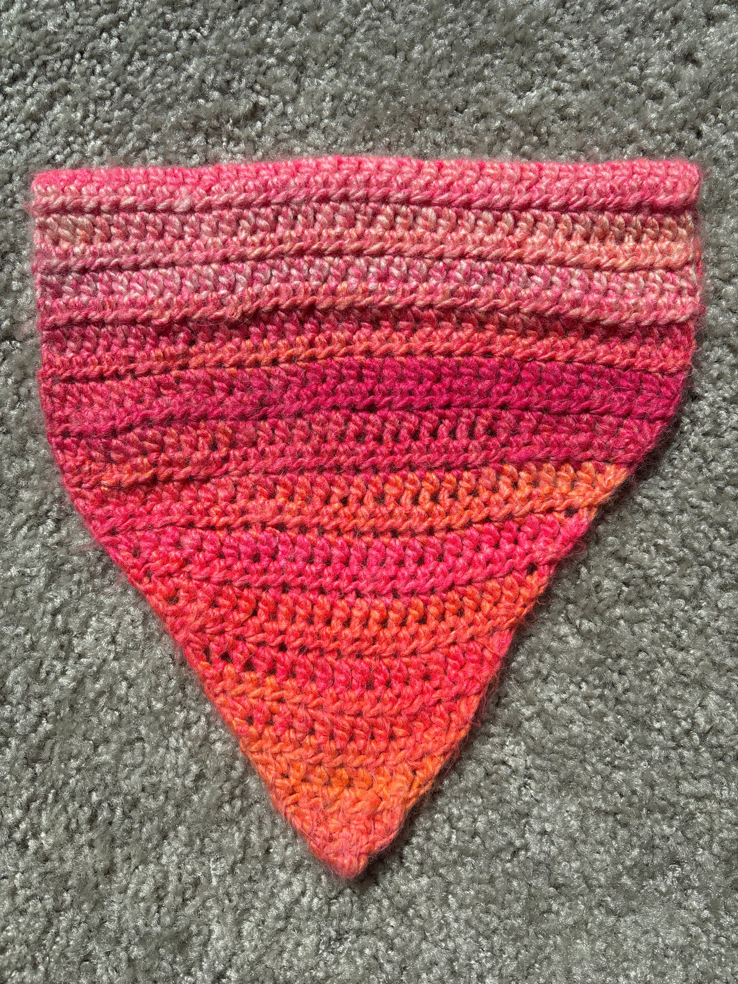 Glowing Grapefruit Crochet Slip-On Bandana (Size L)
