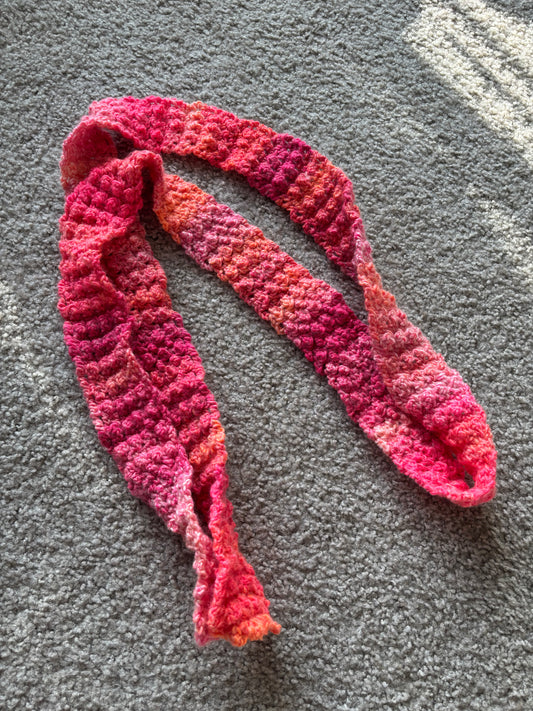 Sunset Pebble Crochet Skinny Scarf