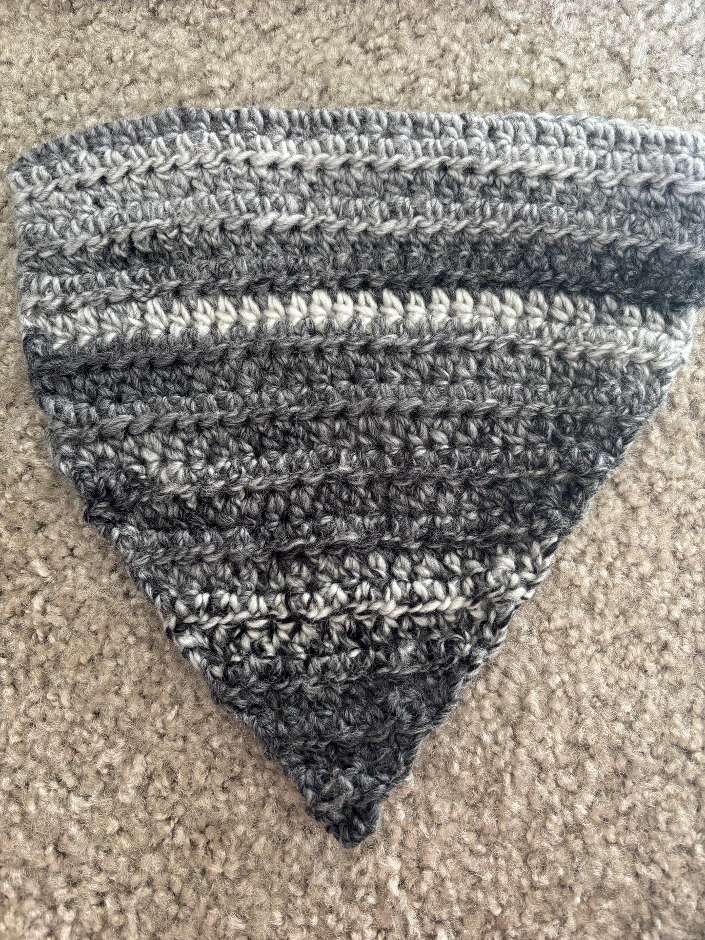 Greyscale Ombre Pup Bandana (Medium Size)