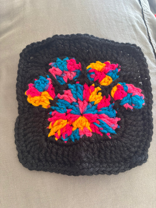 Dog Paw Granny Square Pattern